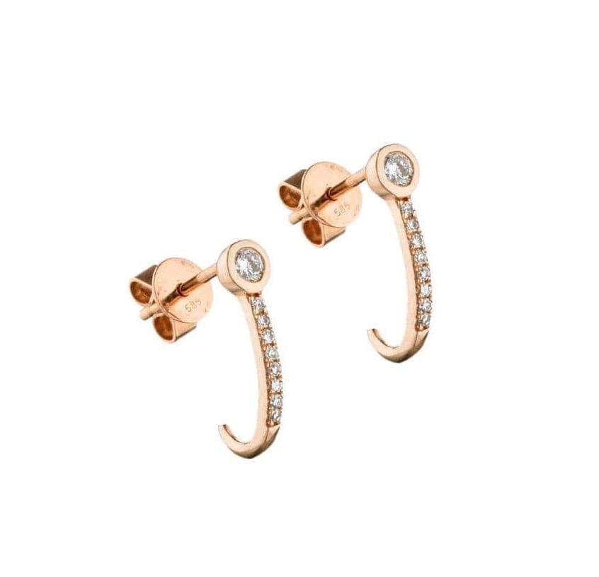 ela rae jessa pave diamond j hoops 14k rose gold