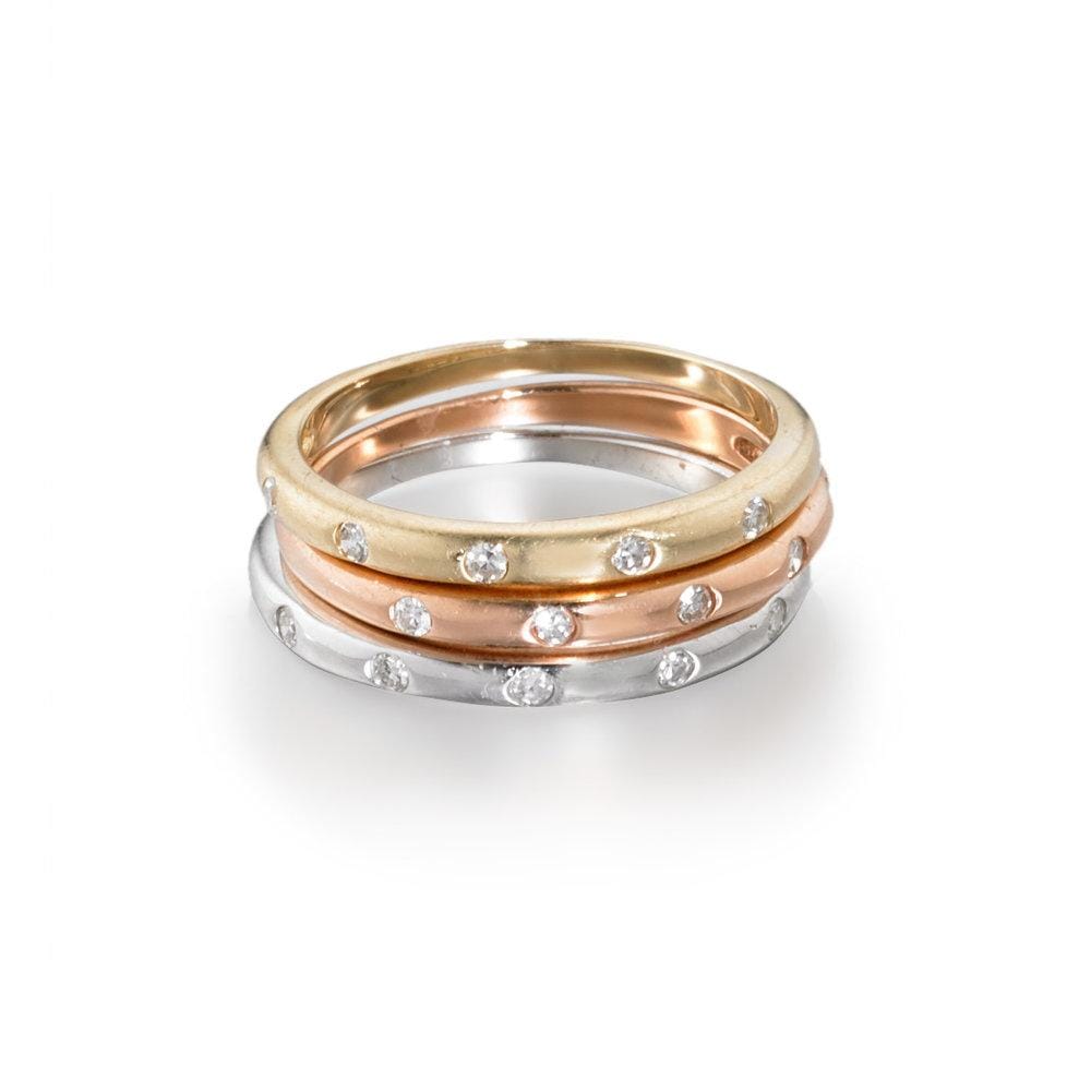 ela rae celine matte diamond ring 14k gold stacking