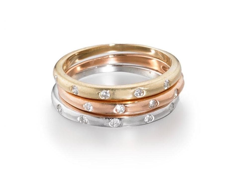 ela rae celine matte diamond ring 14k gold stacking