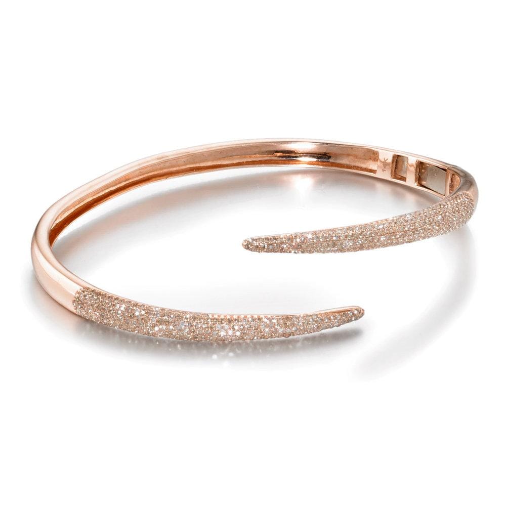 ela rae claudine claw bracelet diamond 14k rose gold