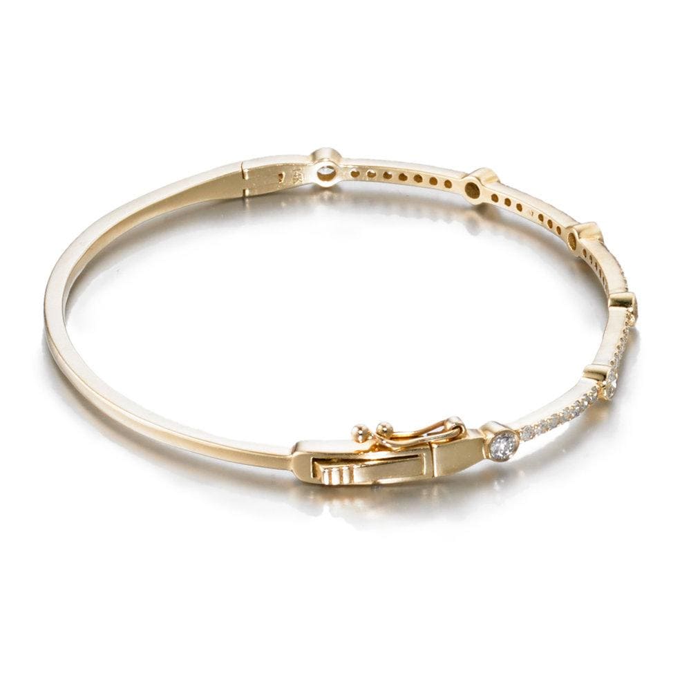 ela rae diana satellite bangle diamond 14k yellow gold