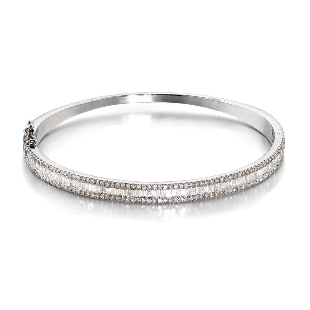 ela rae lara luxe diamond baguette bangle sterling silver