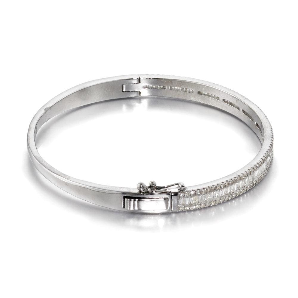 ela rae lara luxe diamond baguette bangle sterling silver