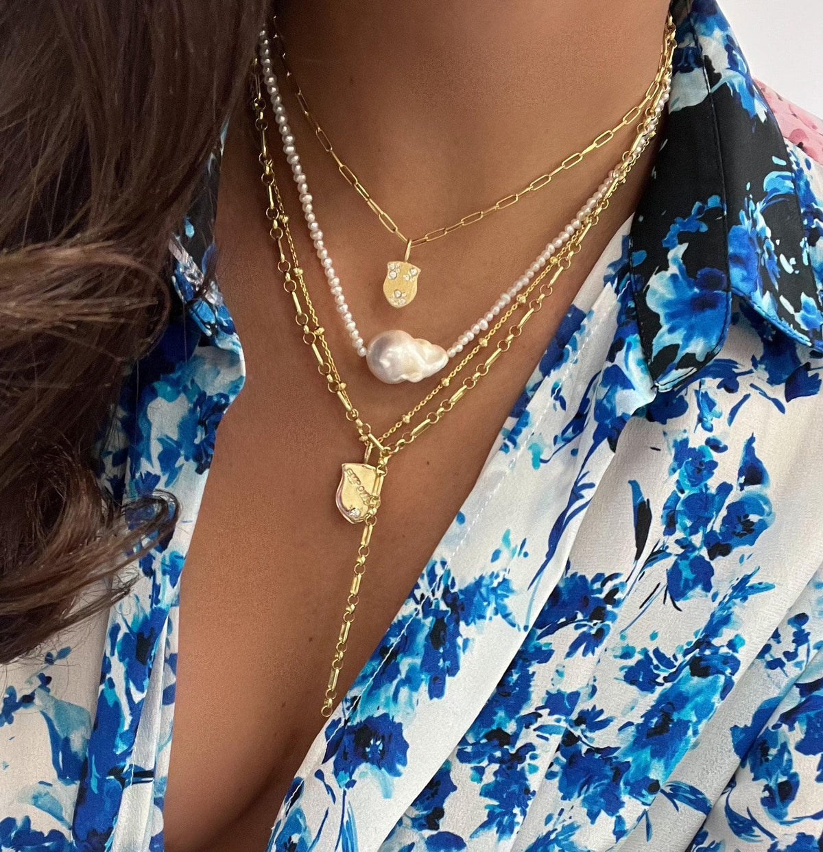 oval &amp; triple round link yaeli