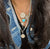 diamond pave turquoise heart necklace