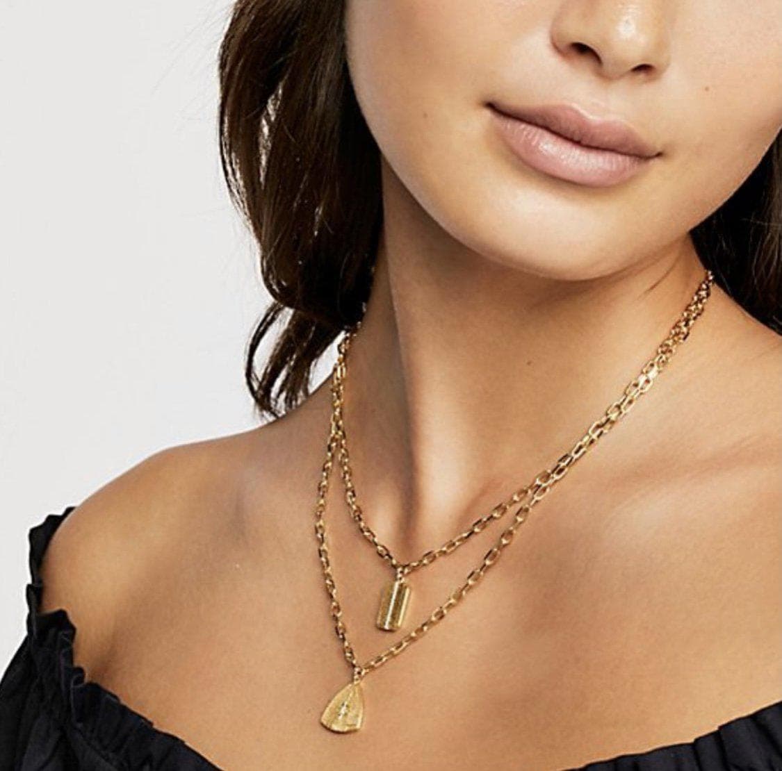 ela rae lara 2 layer shield white zircon 14k yellow gold plate