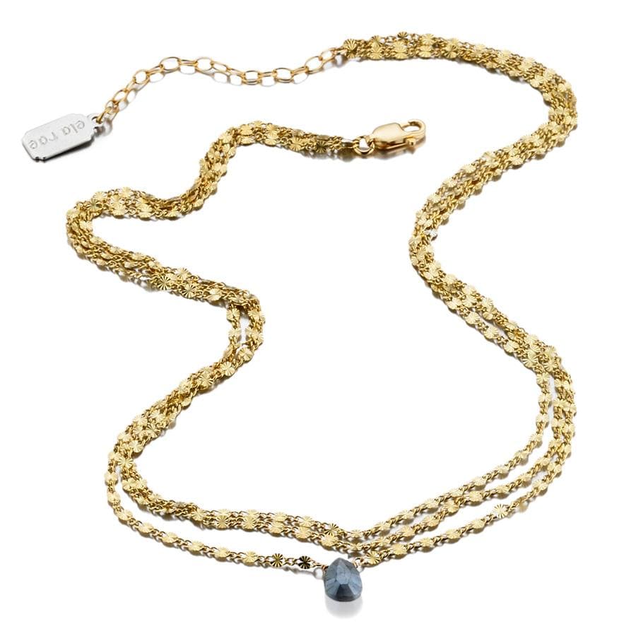 ela rae lina triple stamp pendant necklace 14k yellow gold plate