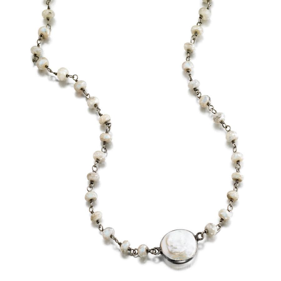 ela rae libi grand necklace mystic white sapphire pearl sterling silver