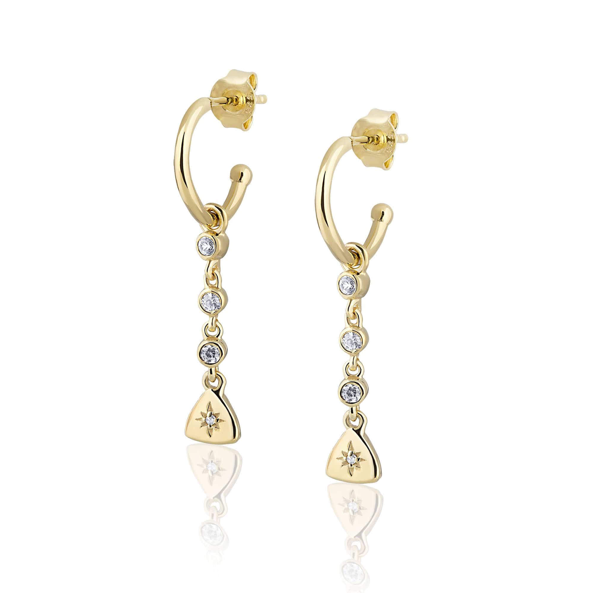 Framed Mini Tetra Gold Earrings - John Brevard