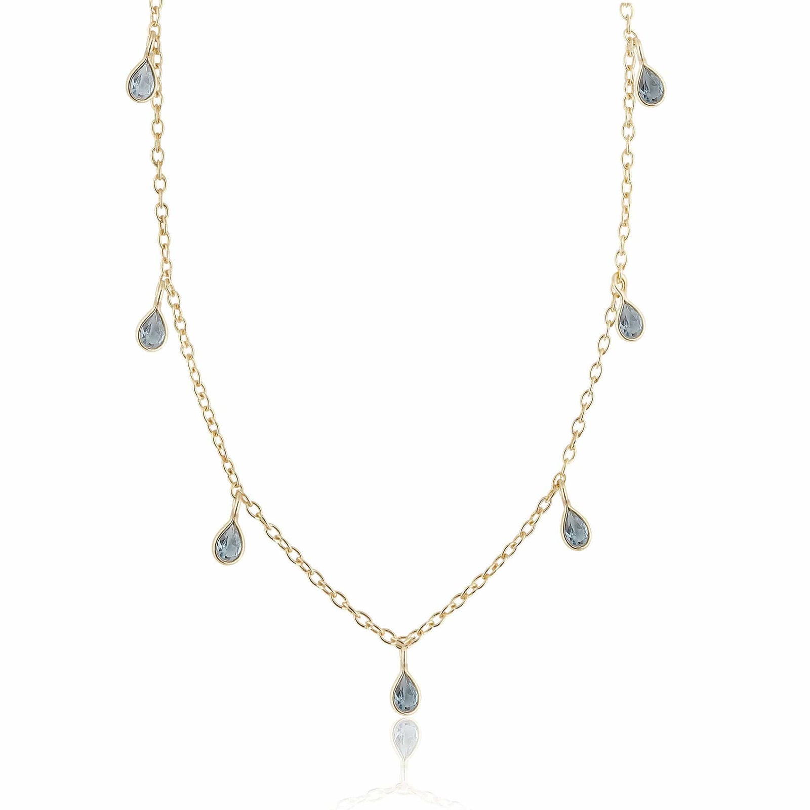 ela rae callie pears blue topaz 14k yellow gold plate