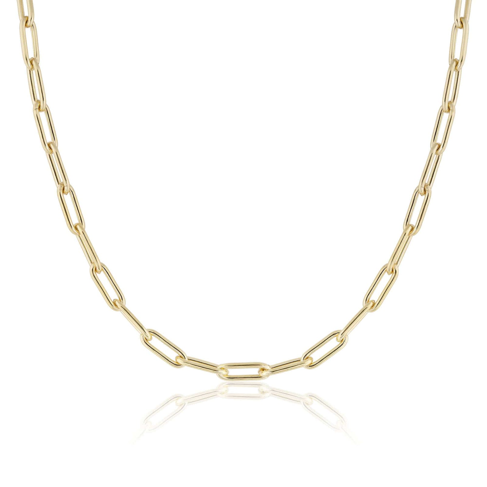 ela rae heavy rectangle chain necklace 14k yellow gold plate