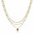 ela rae lina three in one triple layer necklace turquoise smoky quartz 14k yellow gold plate