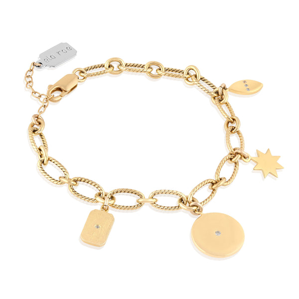 Bracelet Jonc Tressé Élégant en Plaqué Or