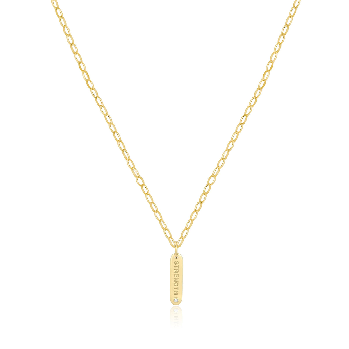 strength bar charm necklace