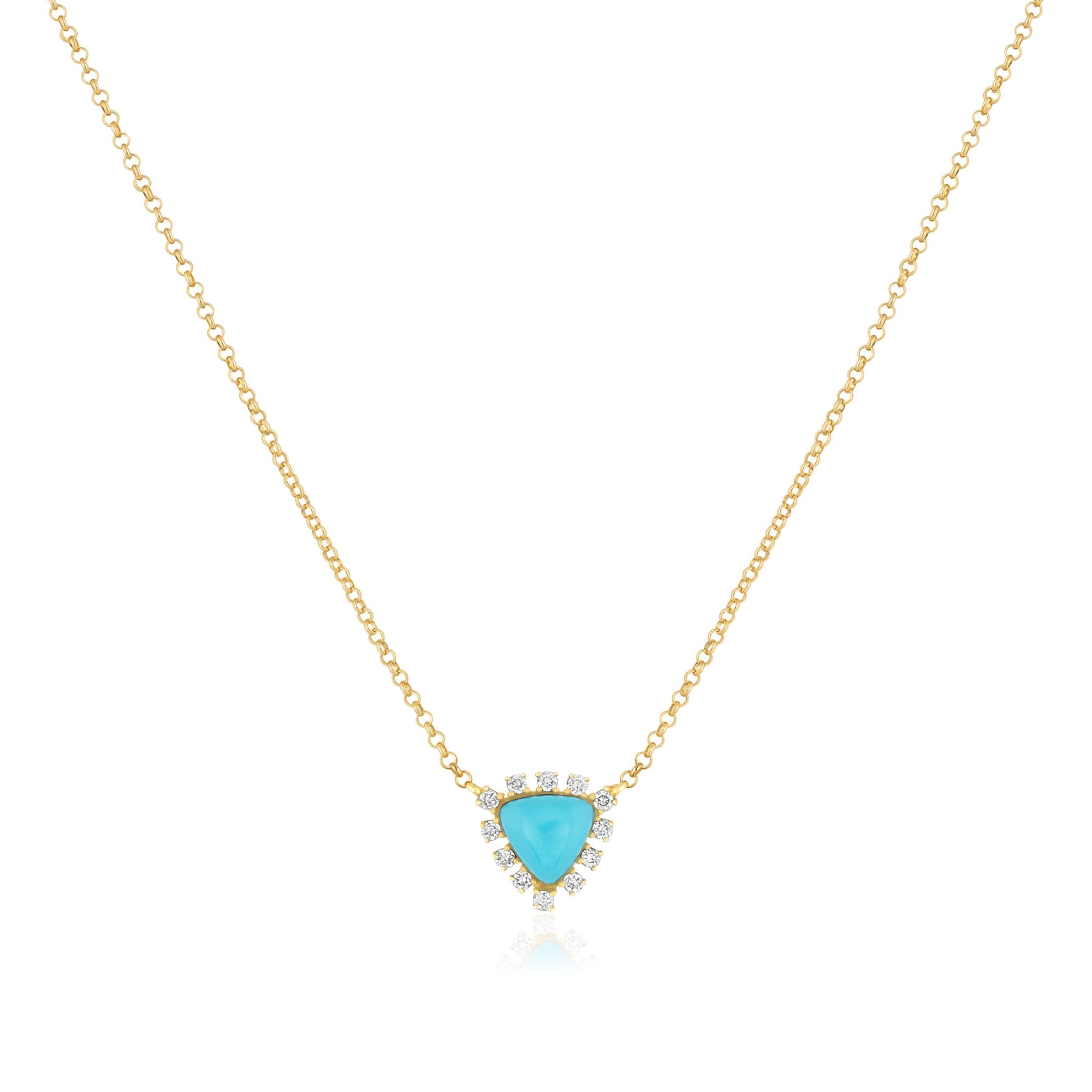 turquoise cabochon diamond necklace