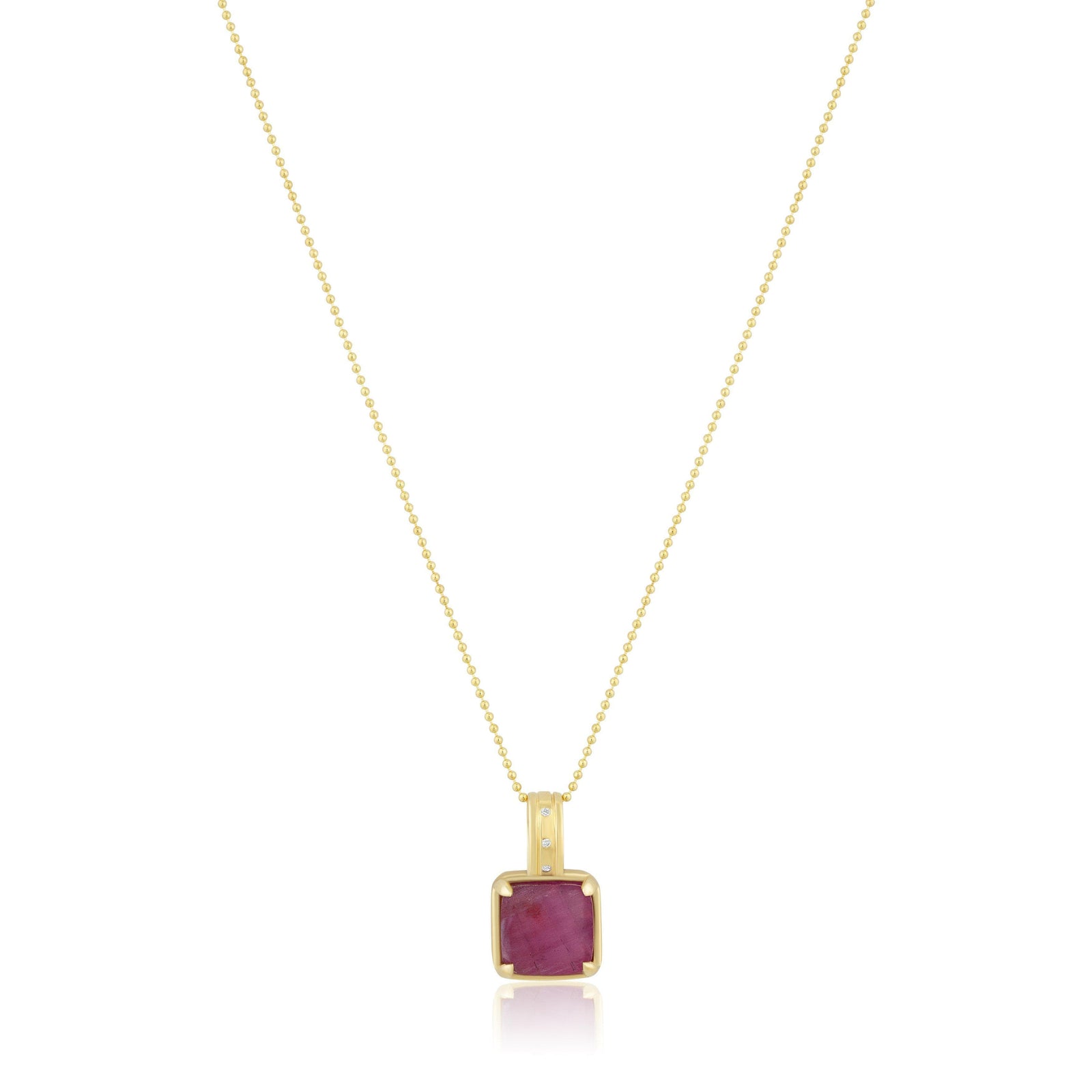 square gemstone necklace
