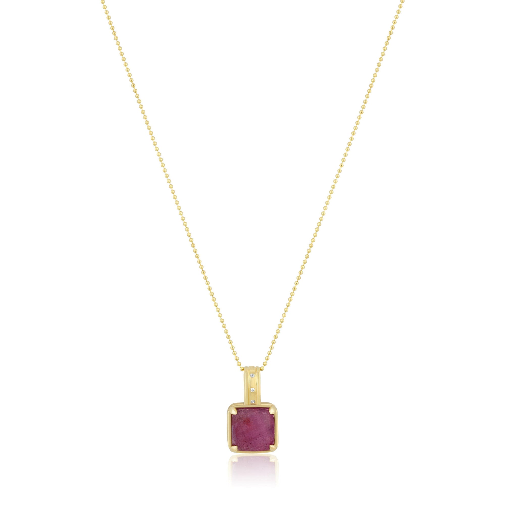 square gemstone necklace