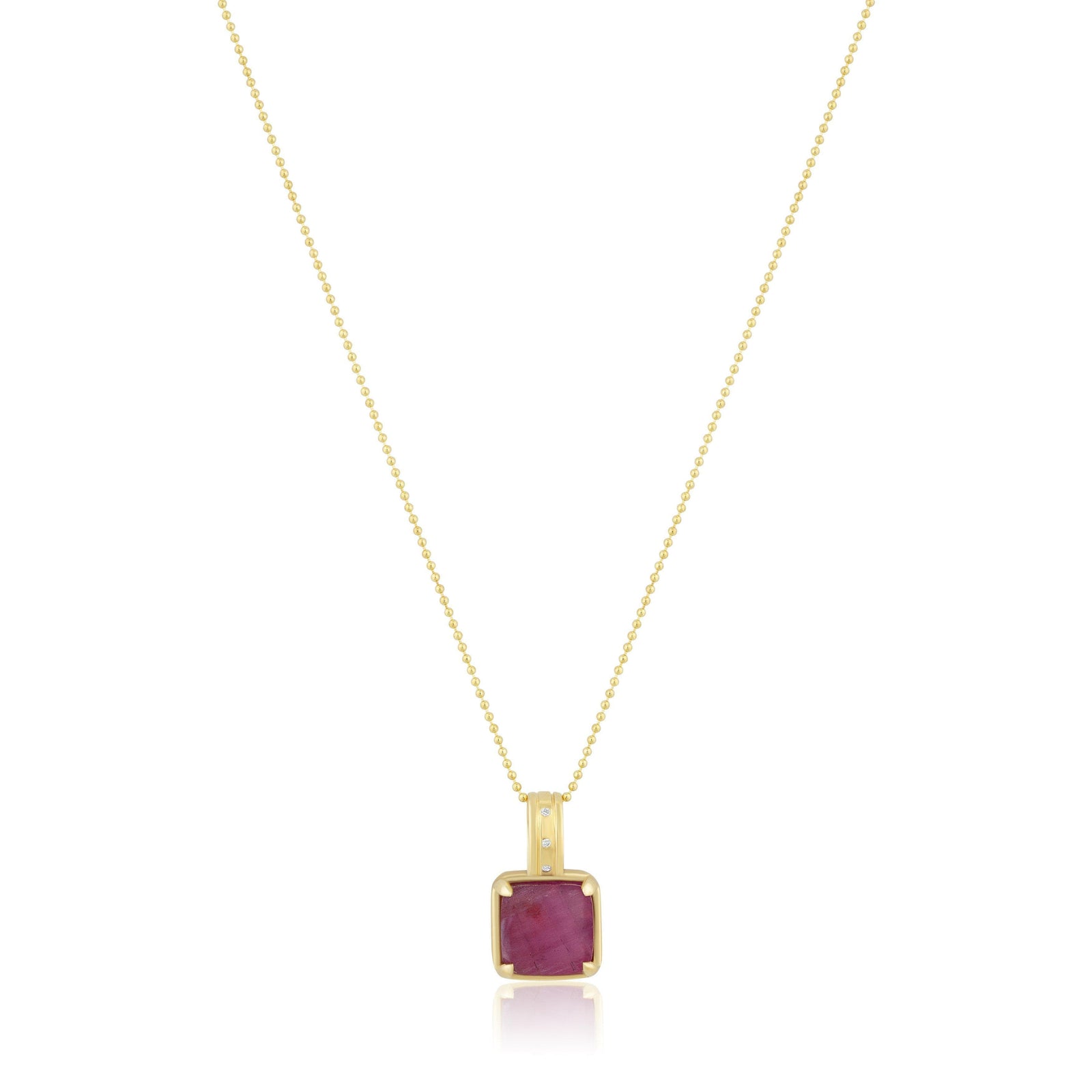 square gemstone necklace