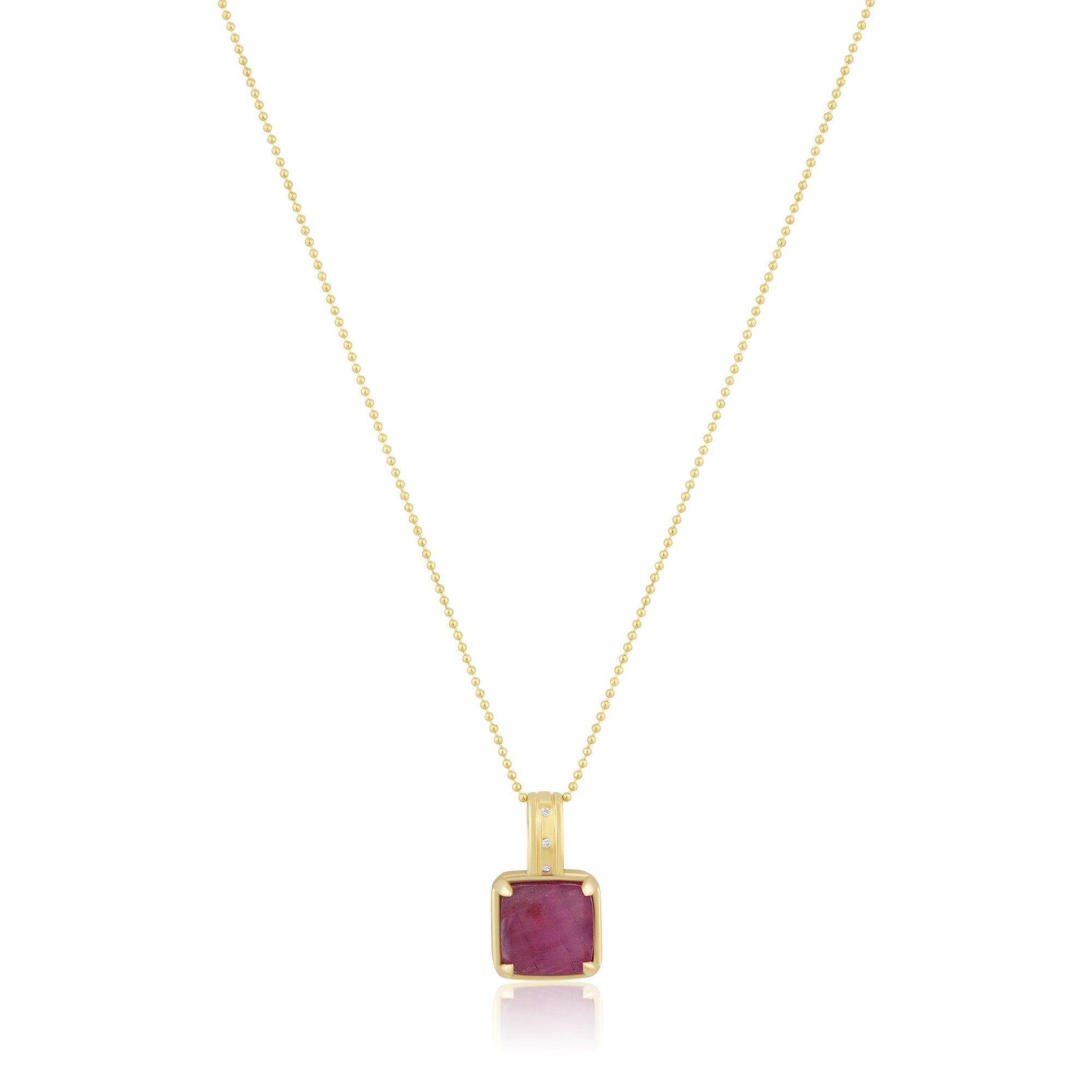 square gemstone necklace