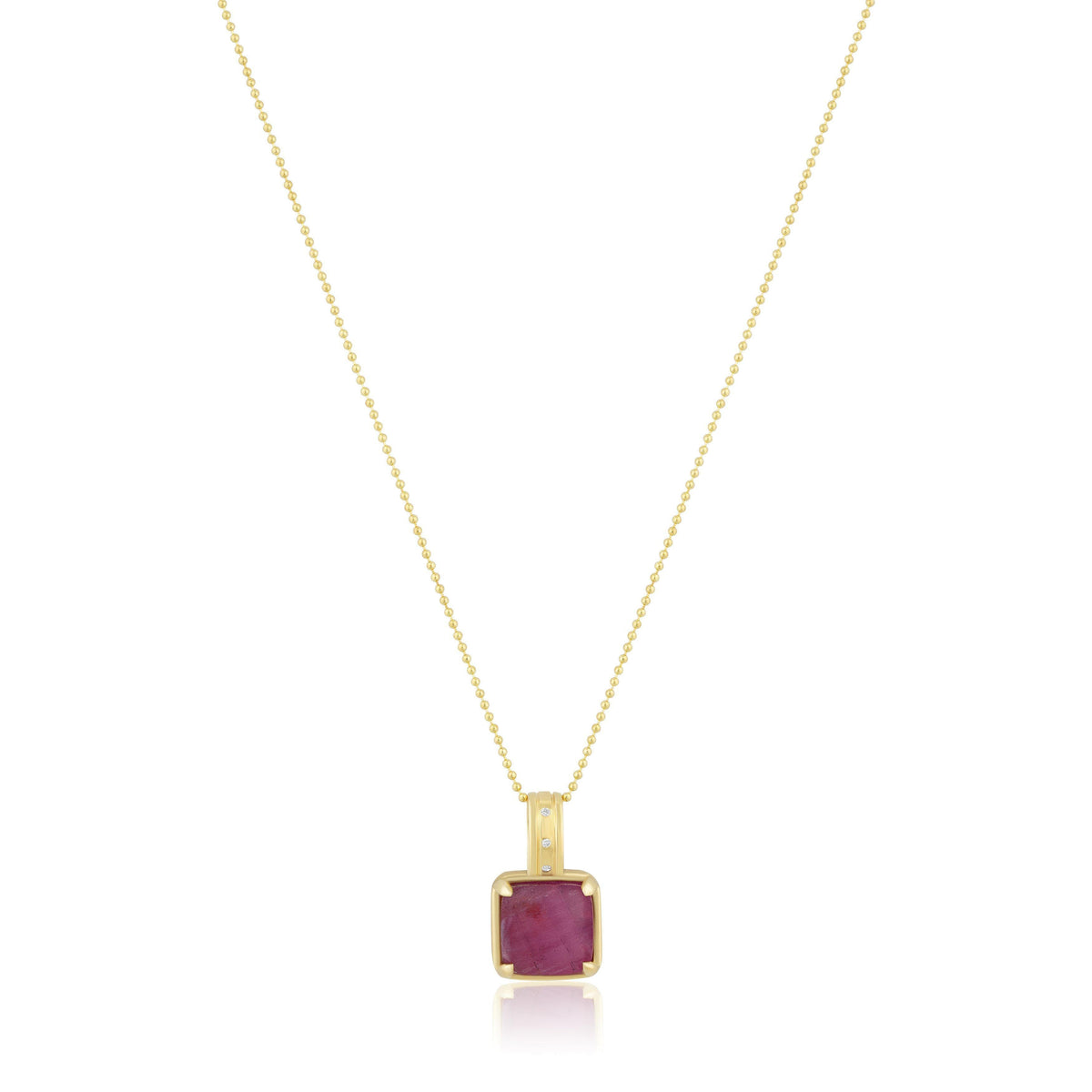 square gemstone necklace