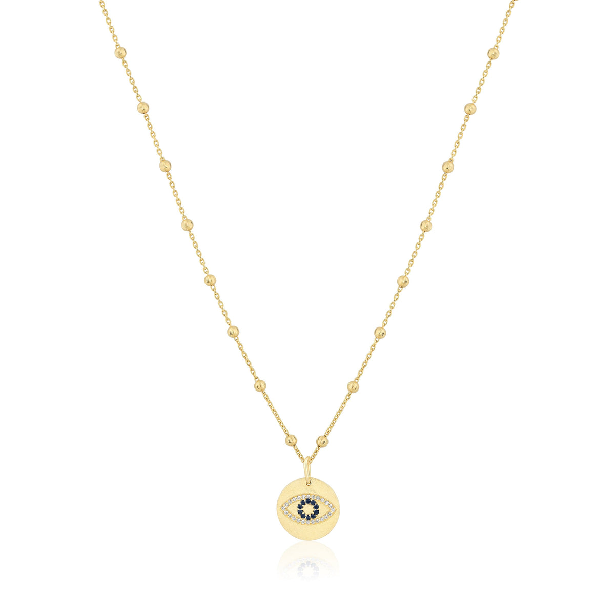 evil eye disc charm necklace