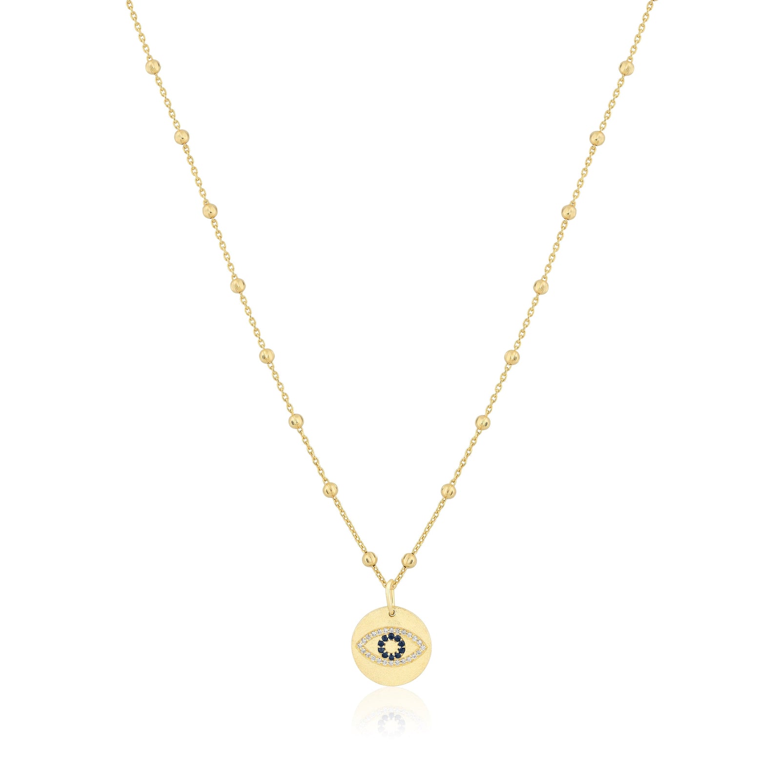 evil eye disc charm necklace
