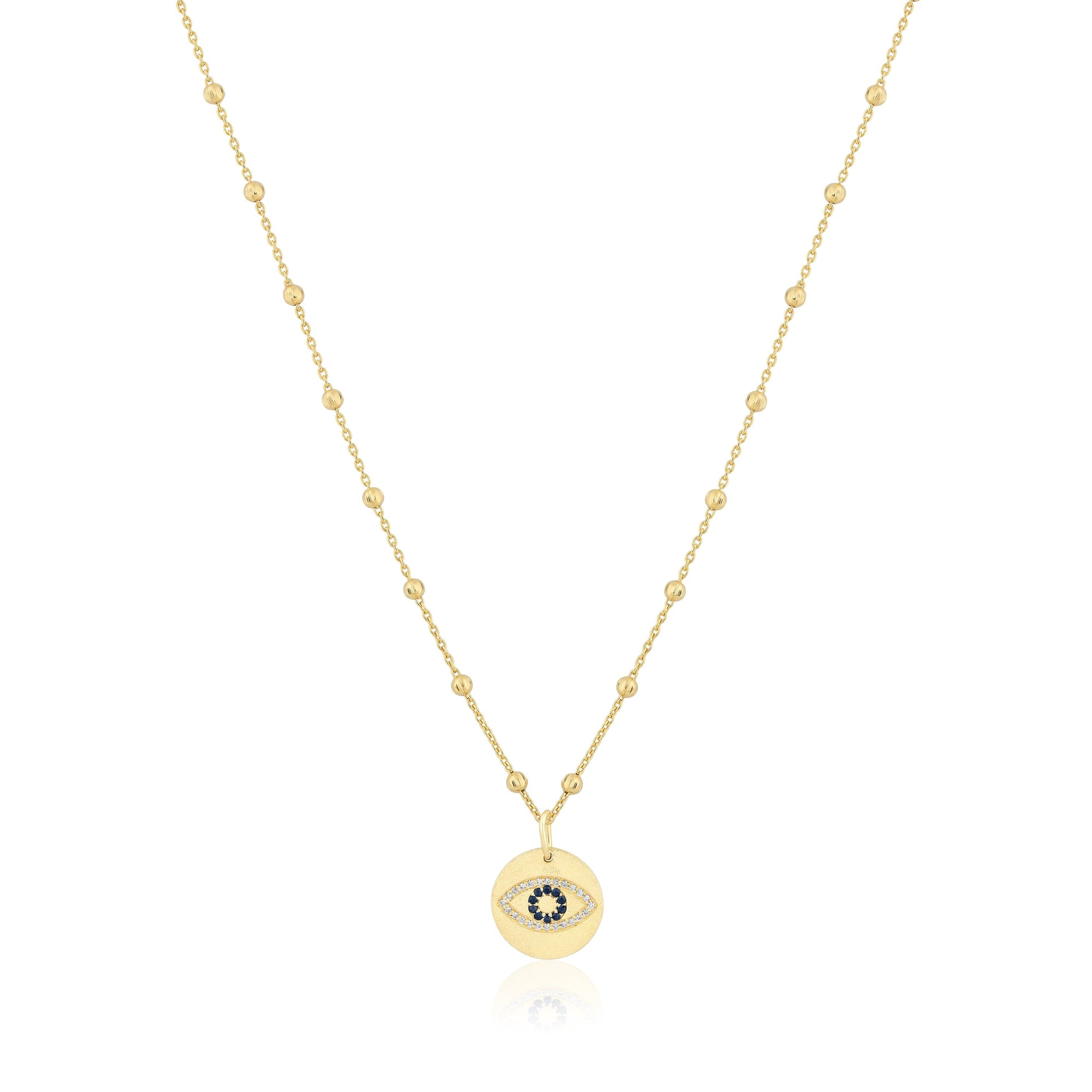 evil eye disc charm necklace