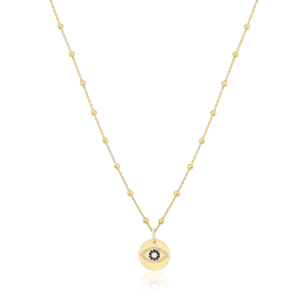 evil eye disc charm necklace