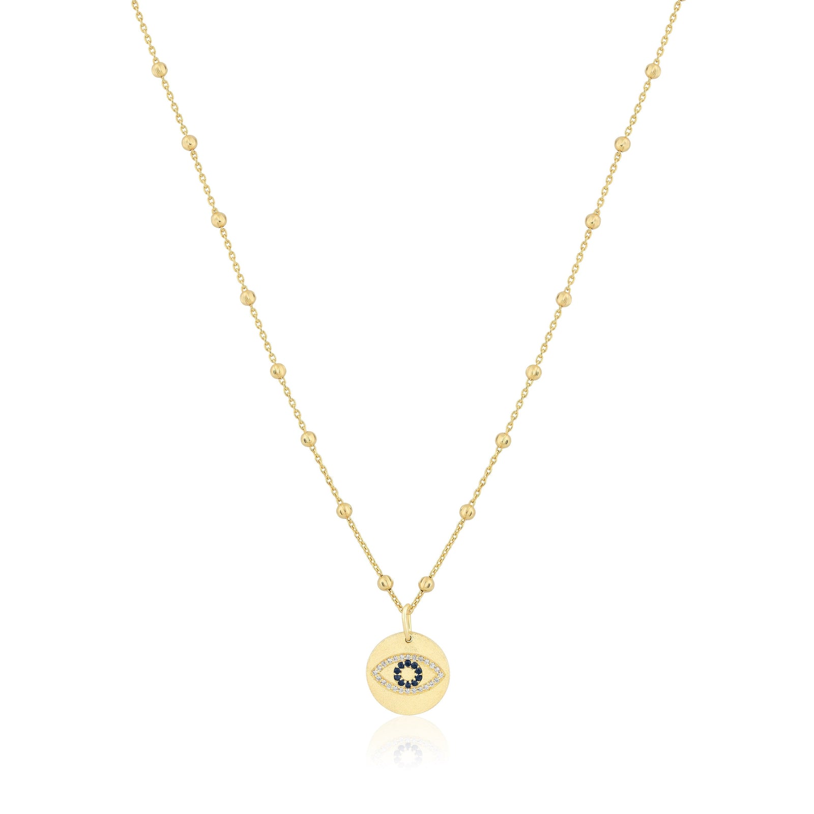 evil eye disc charm necklace