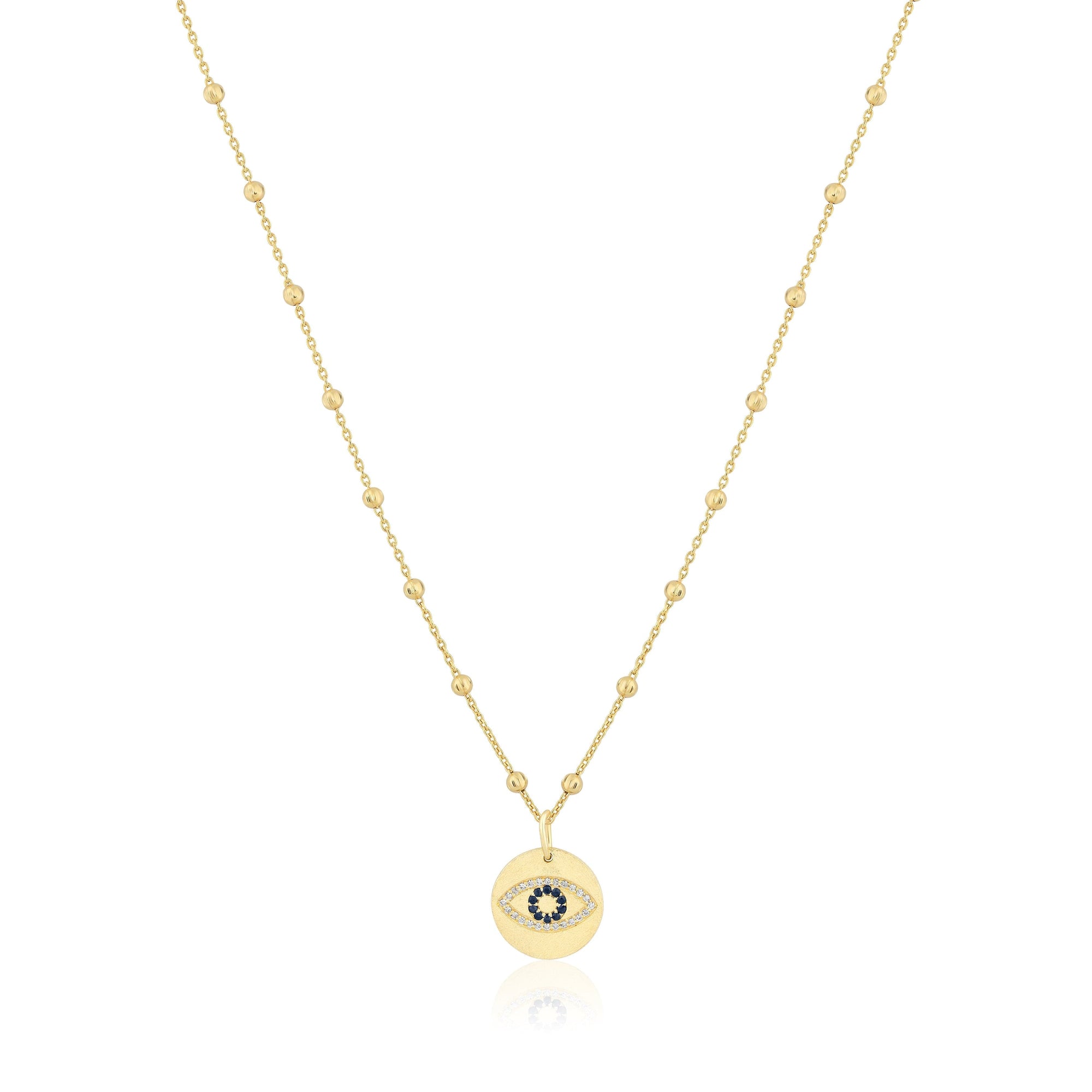 evil eye disc charm necklace