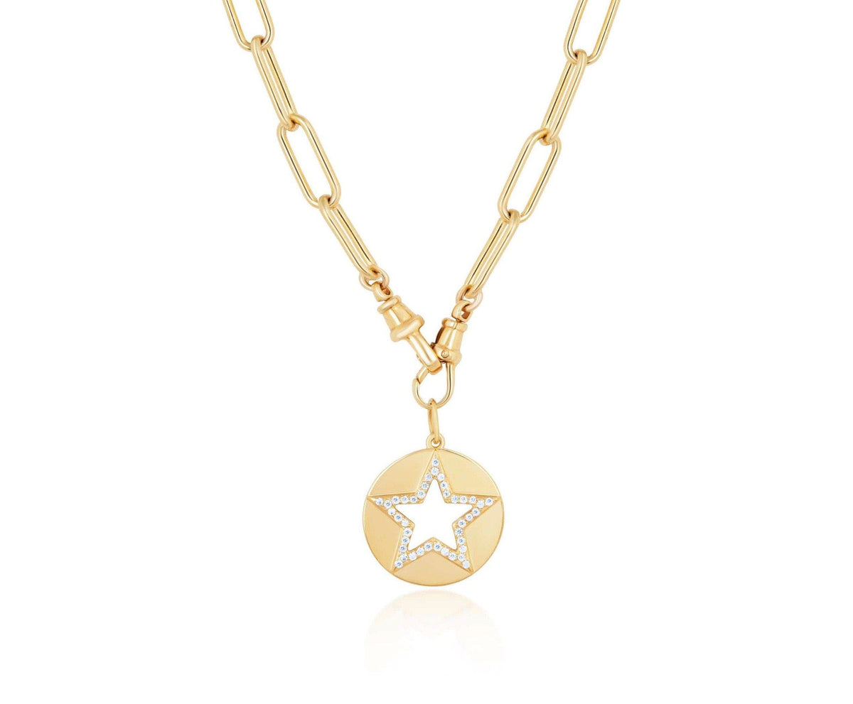 double clasp cut out star disc