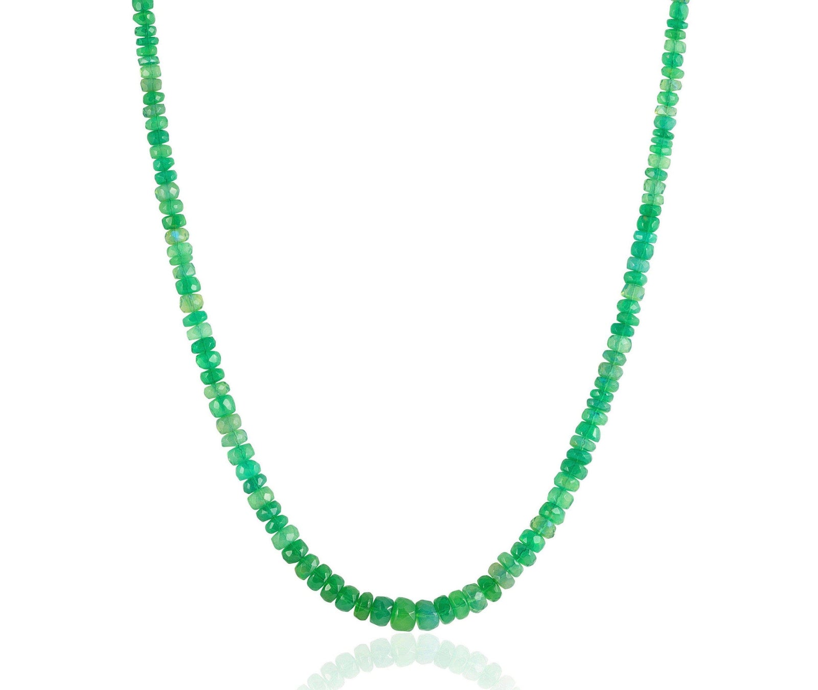 Green Ethiopian opal candy necklace