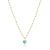 half & half stone heart charm necklace