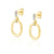 oval drop baguette post earrings