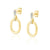 oval drop baguette post earrings