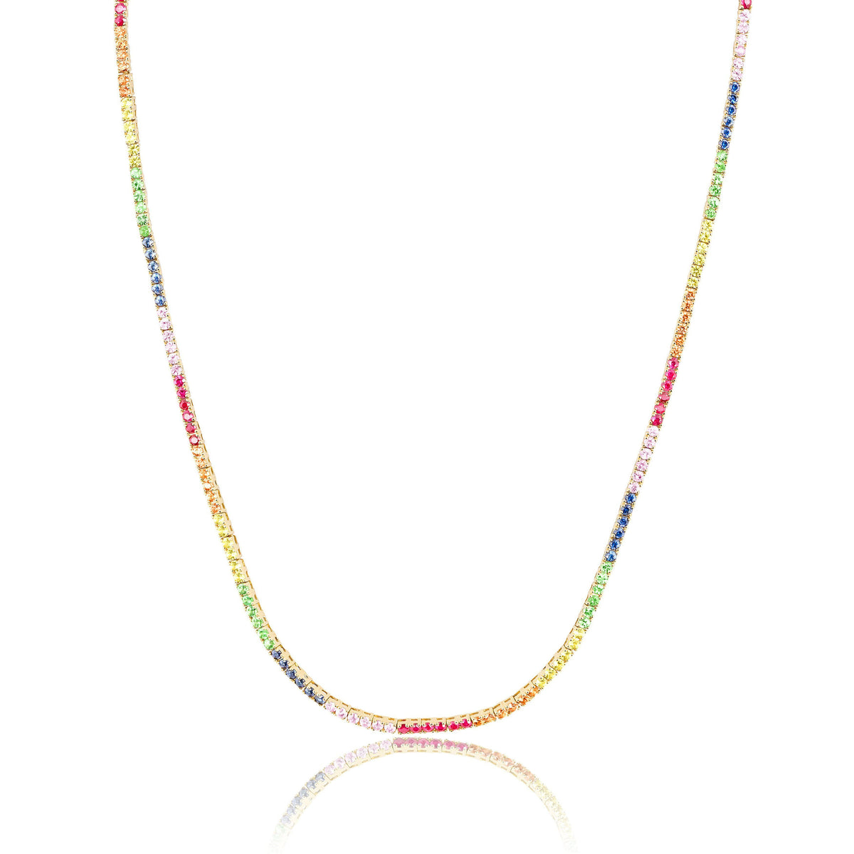 multi sapphire tennis necklace