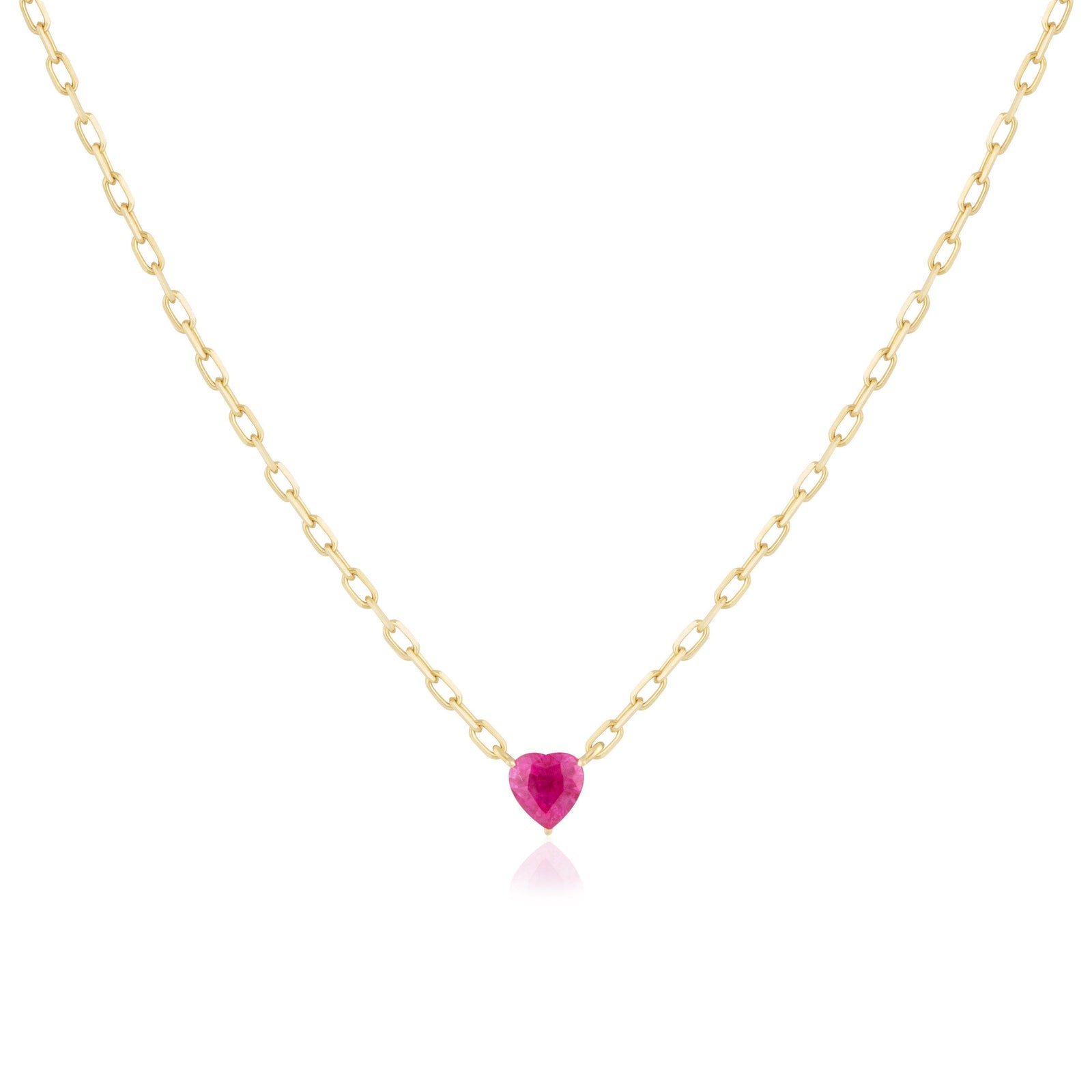 ruby heart pendant necklace