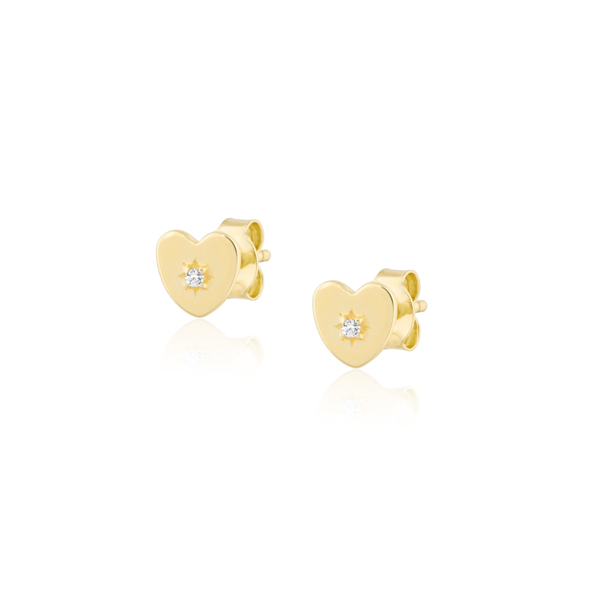 mini heart starburst pave studs