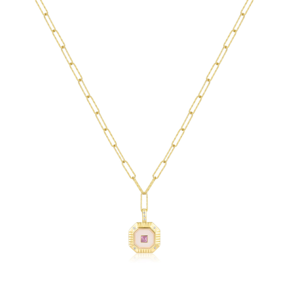 octagon charm necklace | double stone