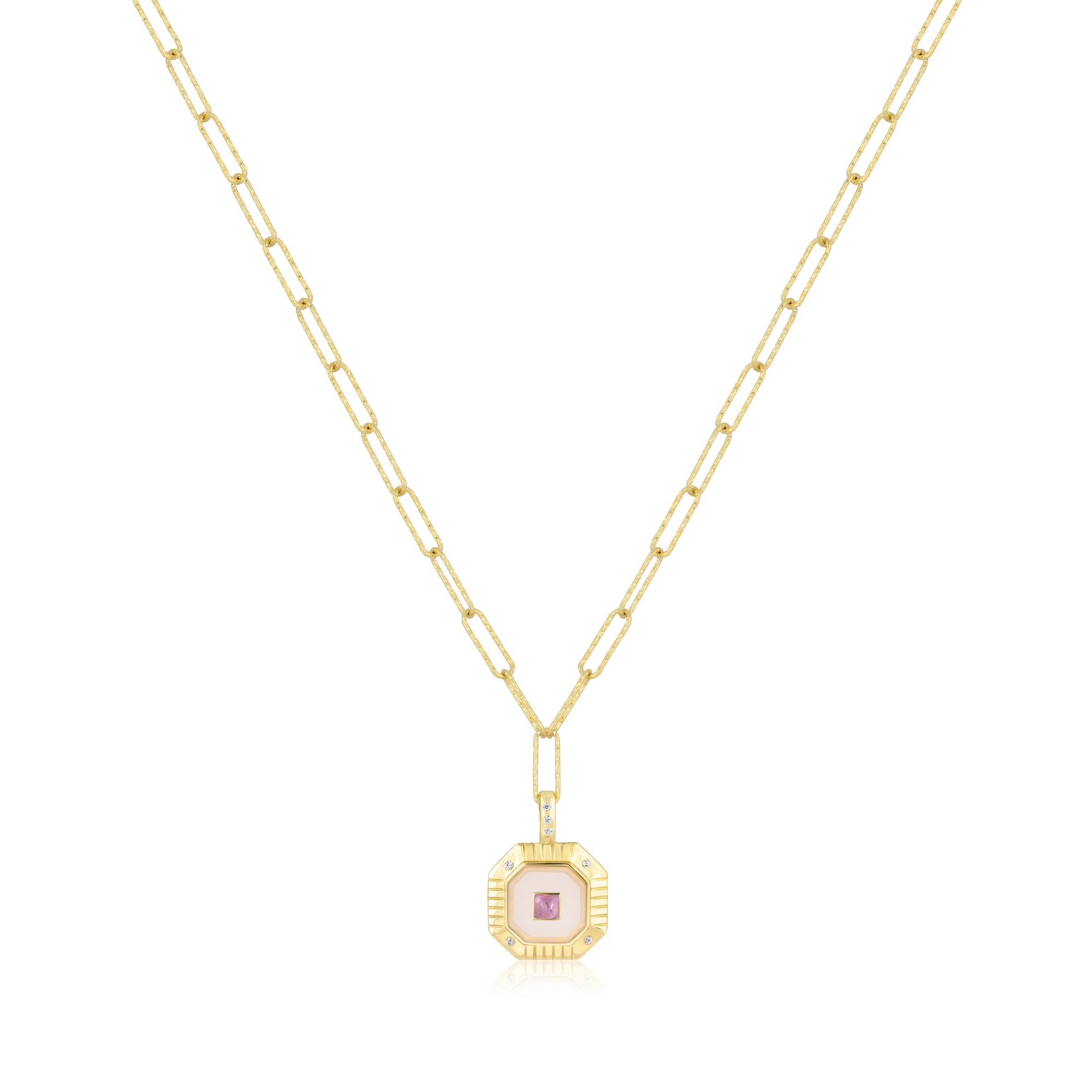 octagon charm necklace | double stone