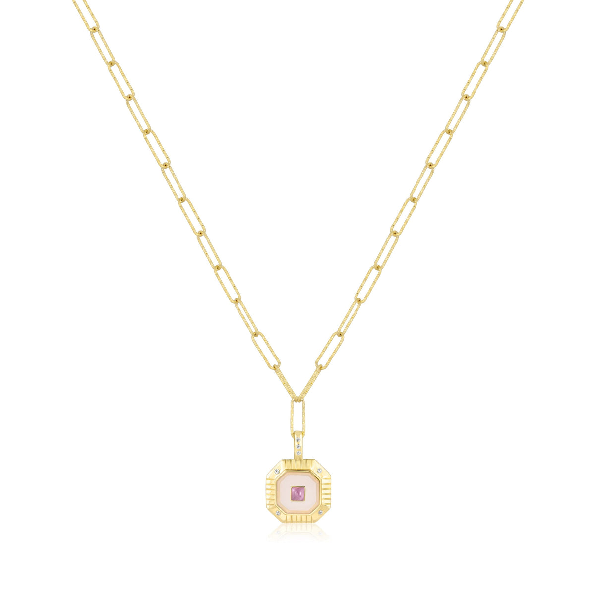 octagon charm necklace | double stone