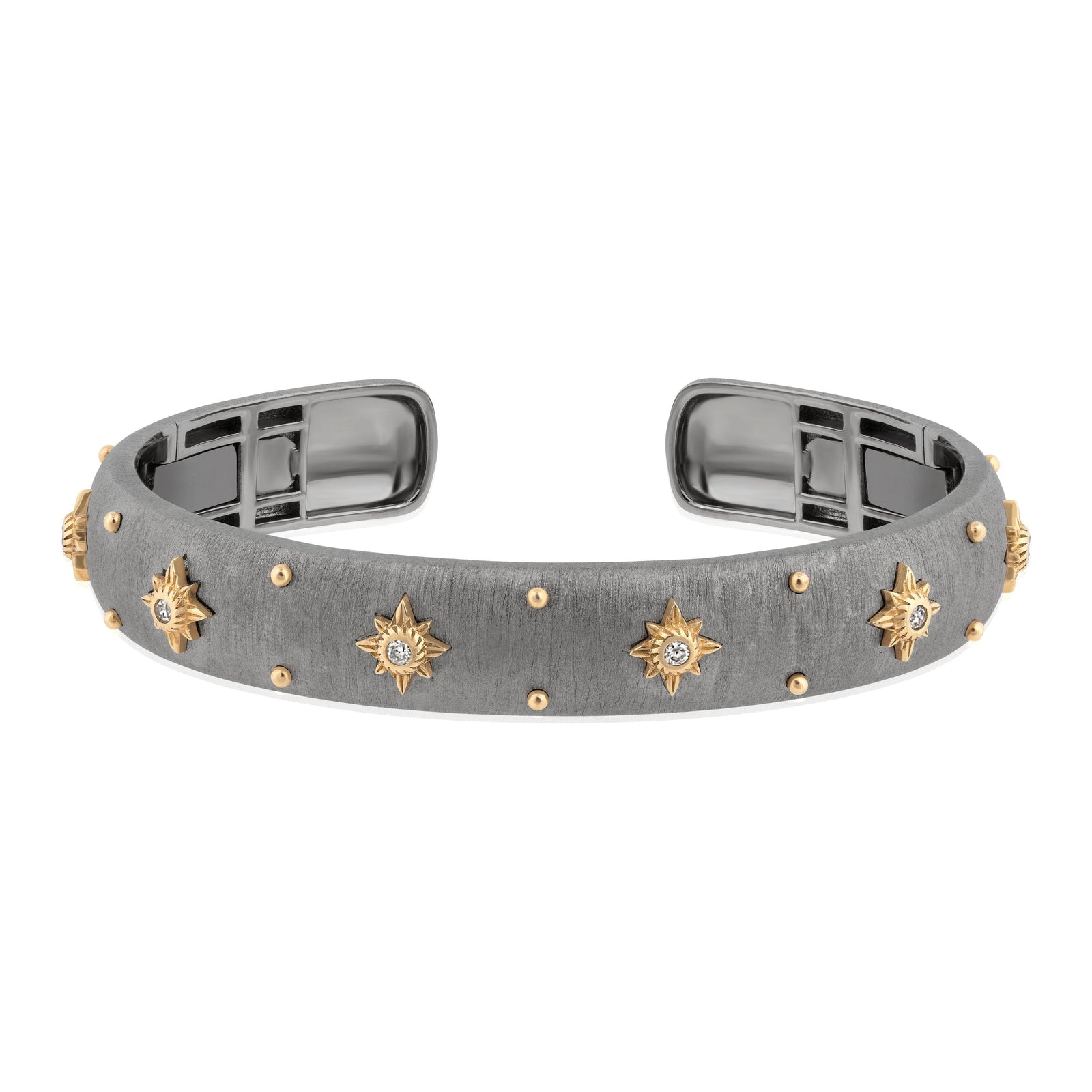 matte two tone diamond star cuff