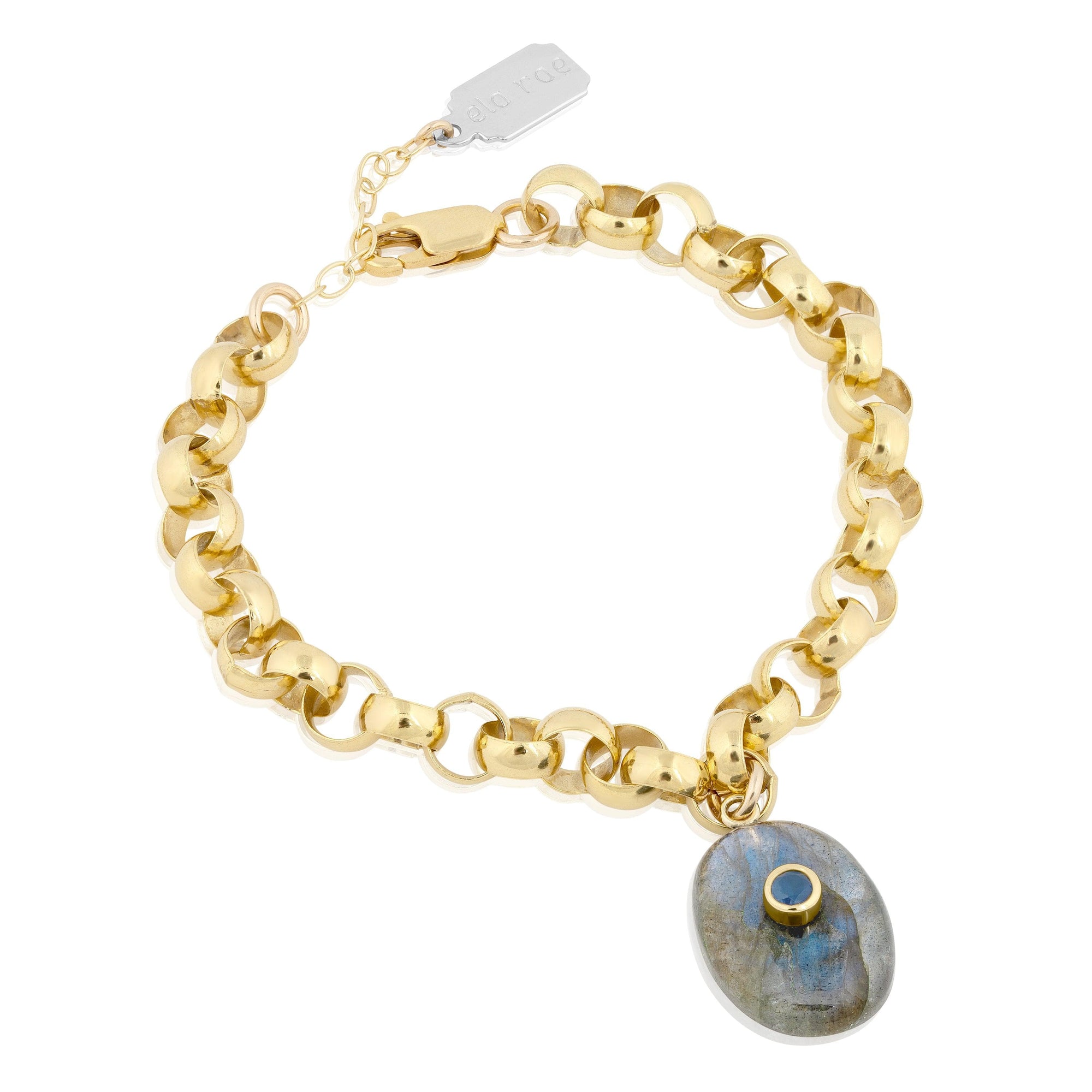 jumbo rolo bracelet | oval stone