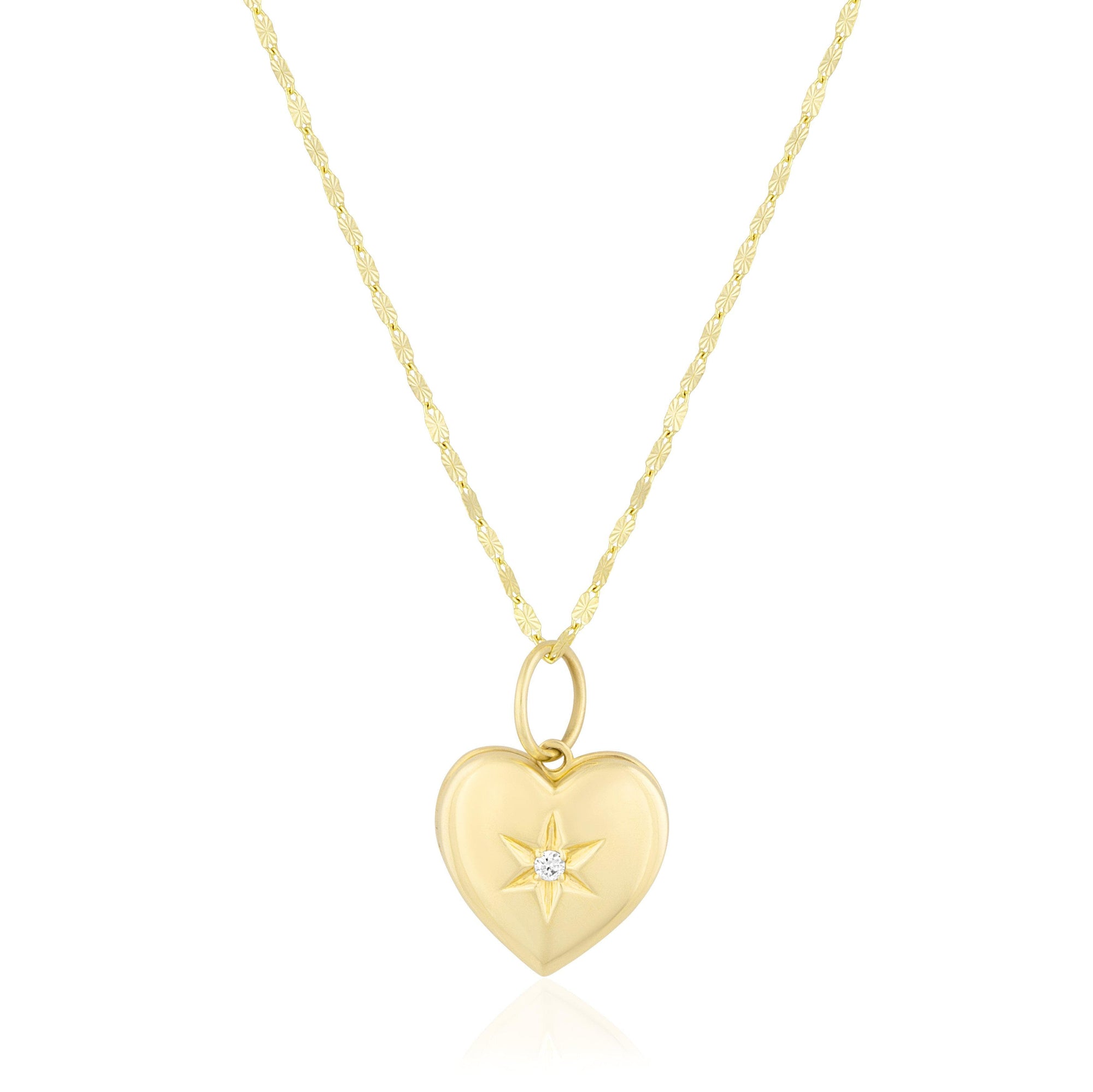 heart starburst locket necklace