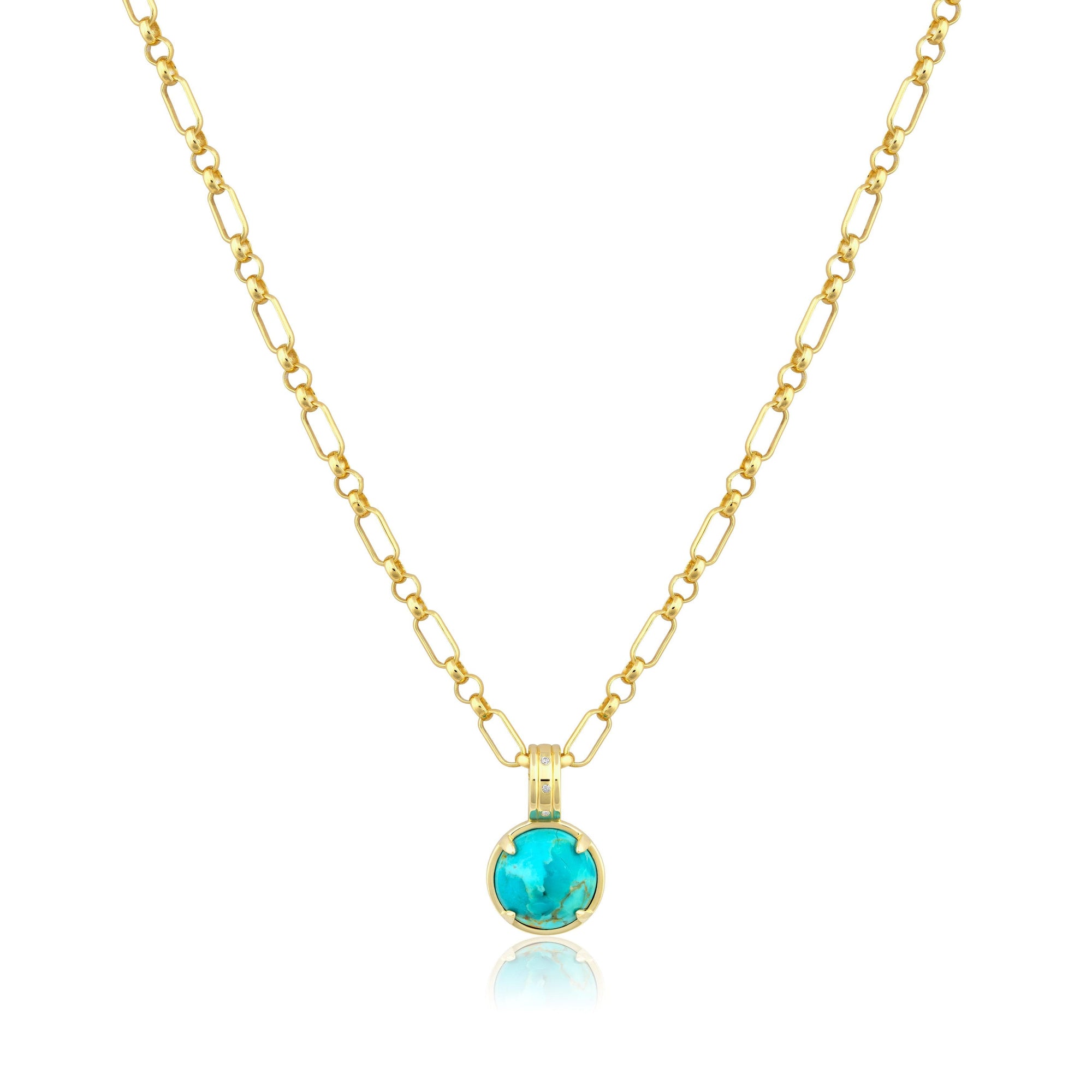 cabochon gemstone | triple round & oval chain