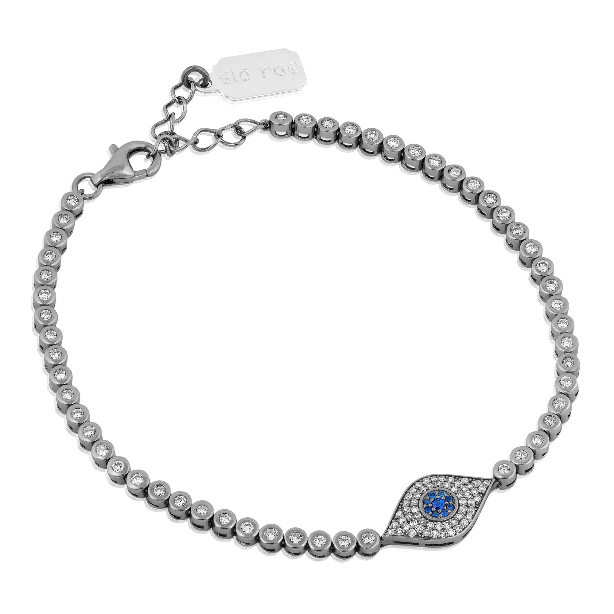 evil eye bezel tennis bracelet