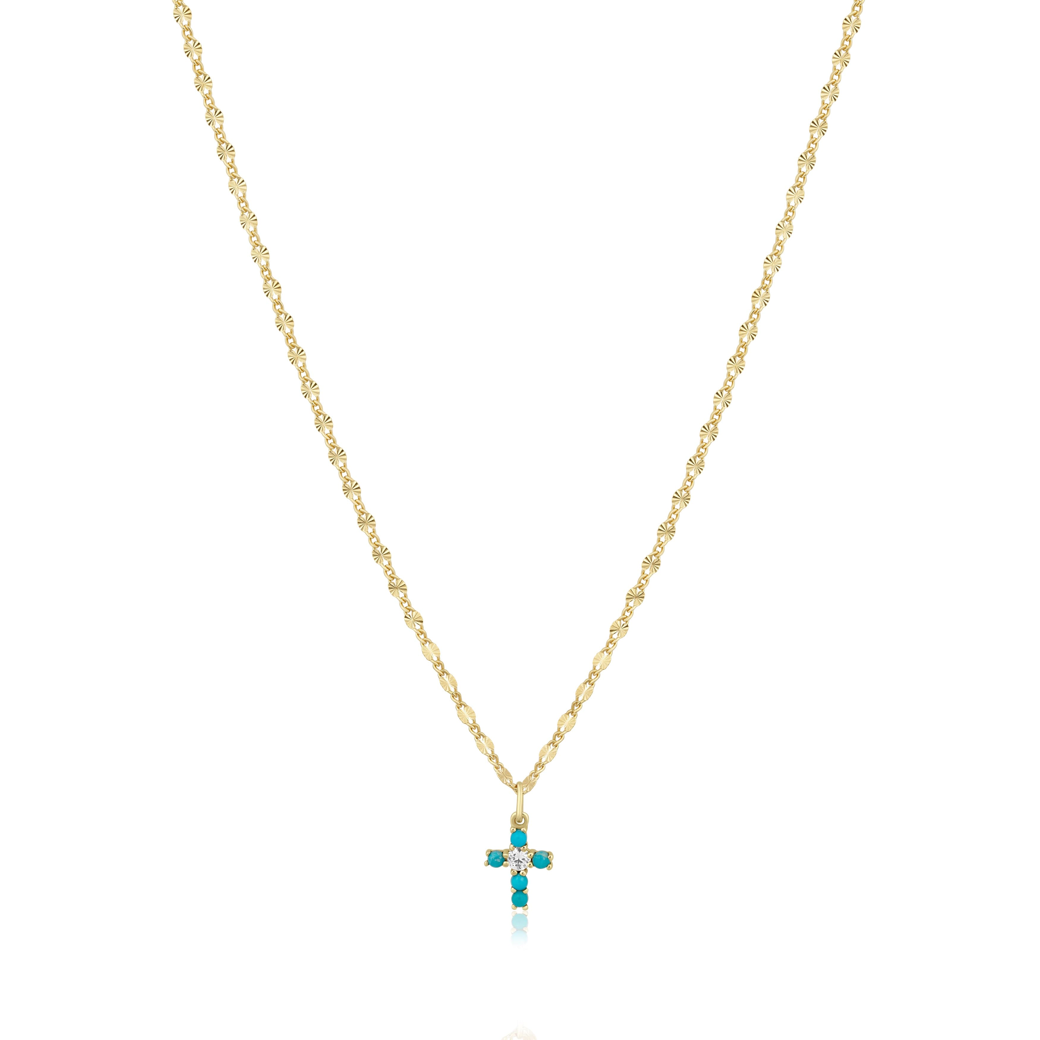 mini cross charm necklace - ela rae