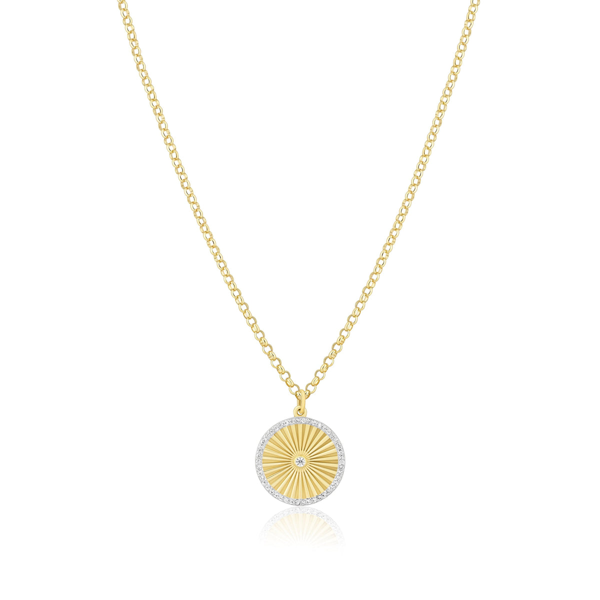 fluted disc charm necklace