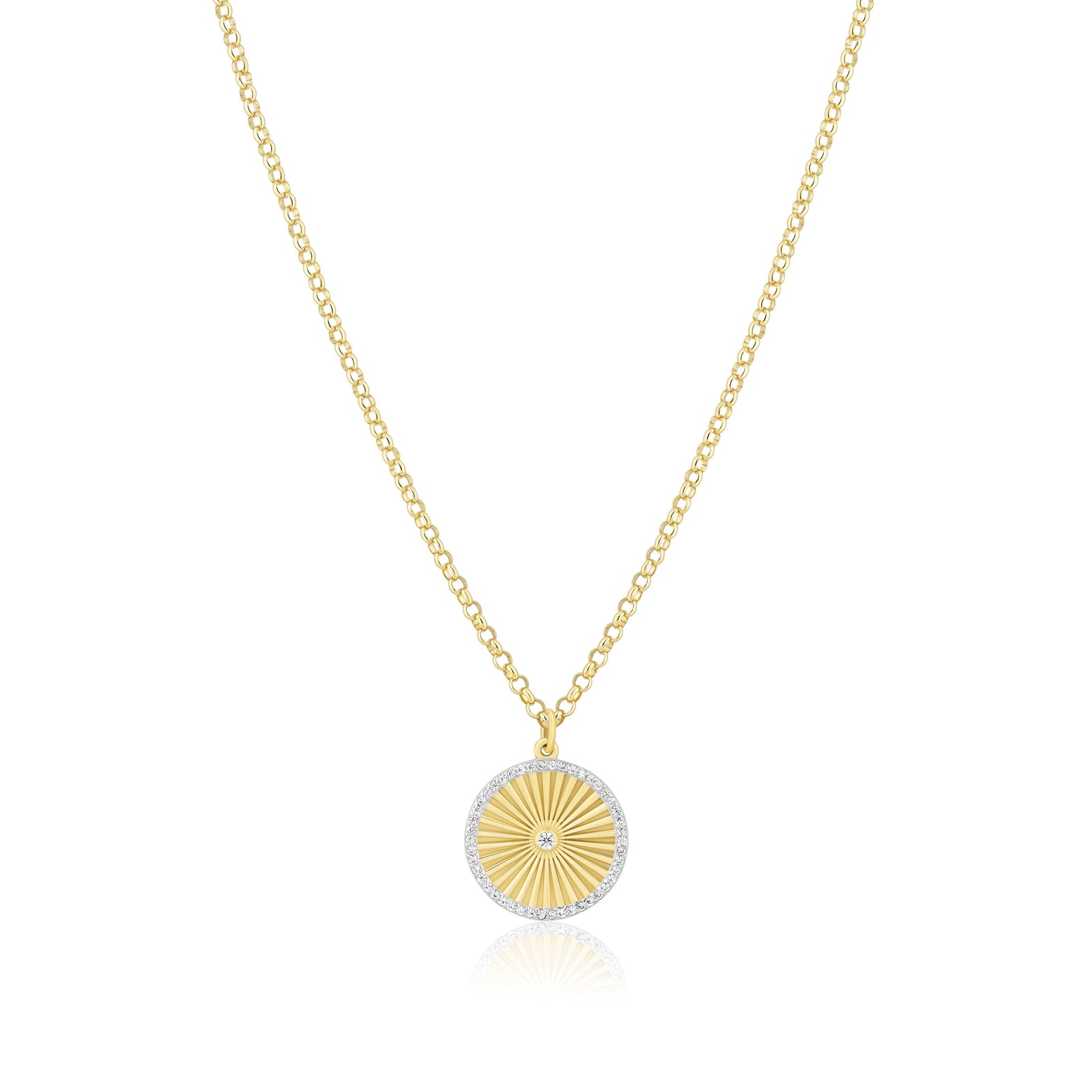 fluted disc charm necklace