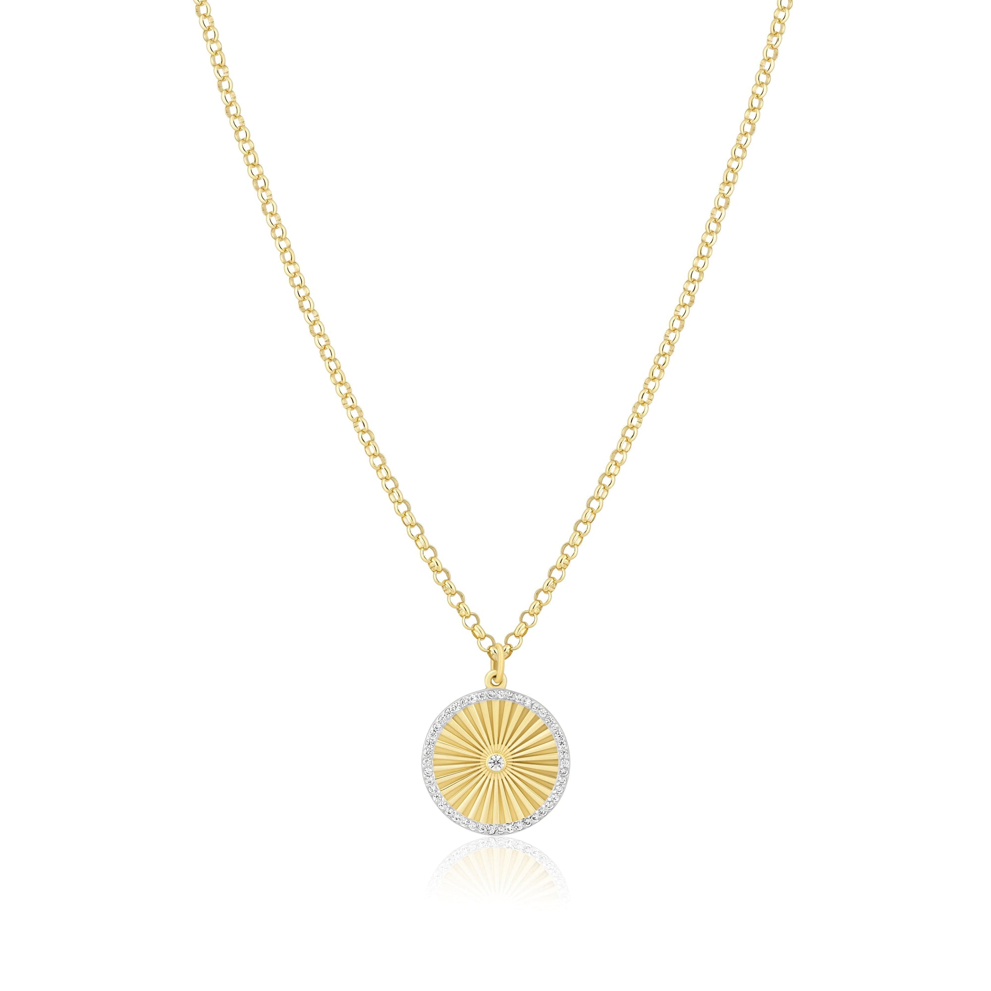 fluted disc charm necklace